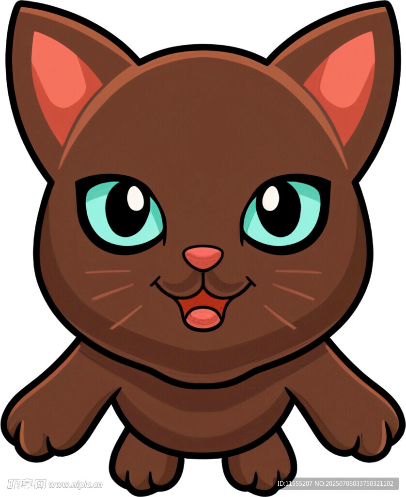 可爱棕色猫咪卡通形象