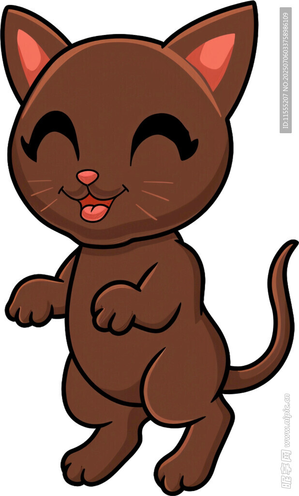 可爱棕色小猫俏皮模样