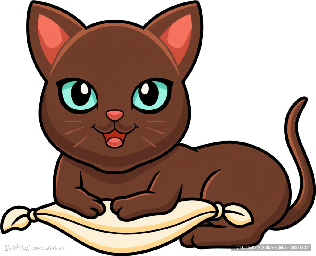 趴着的可爱棕色猫咪