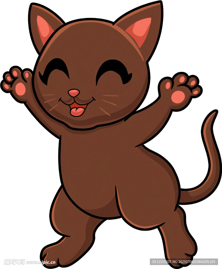 可爱棕猫欢快舞动