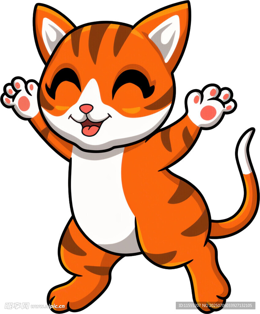 可爱橘猫欢快舞动