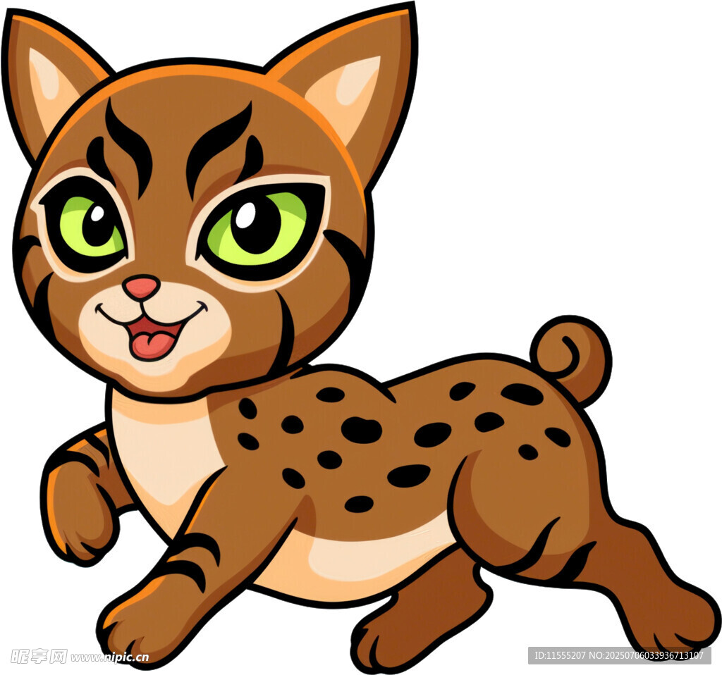 可爱小豹猫欢快奔跑