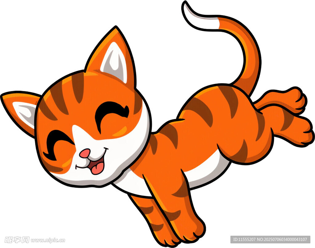 跳跃的可爱橘猫