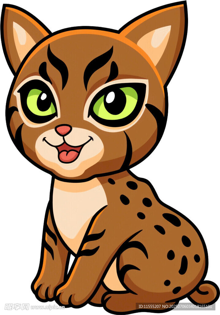 可爱小豹猫卡通形象