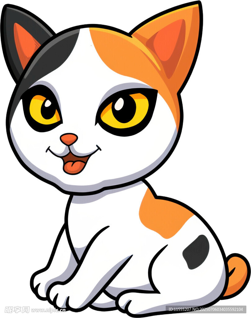 可爱三色小猫卡通形象