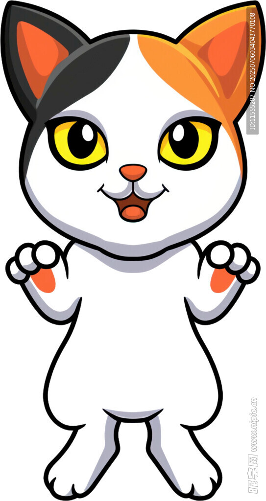 可爱三色猫咪卡通形象