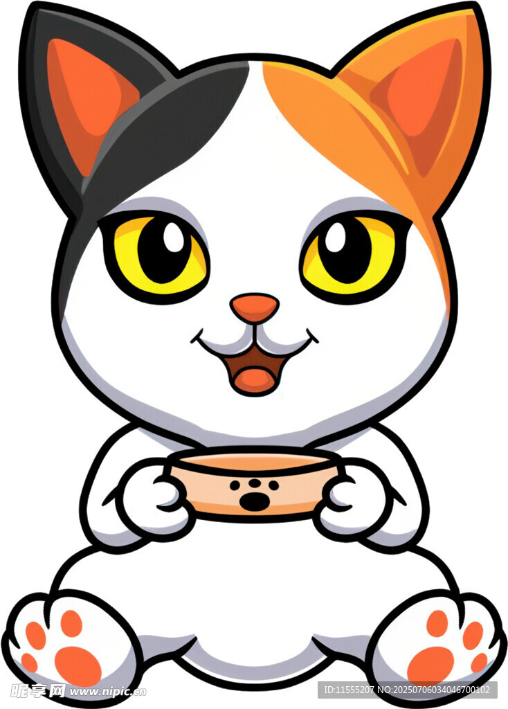 玩游戏的可爱三色小猫