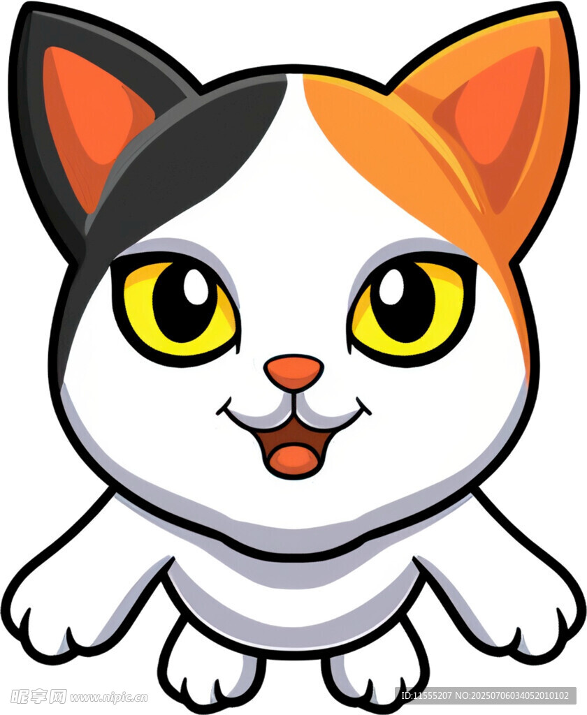 可爱三色卡通猫咪形象