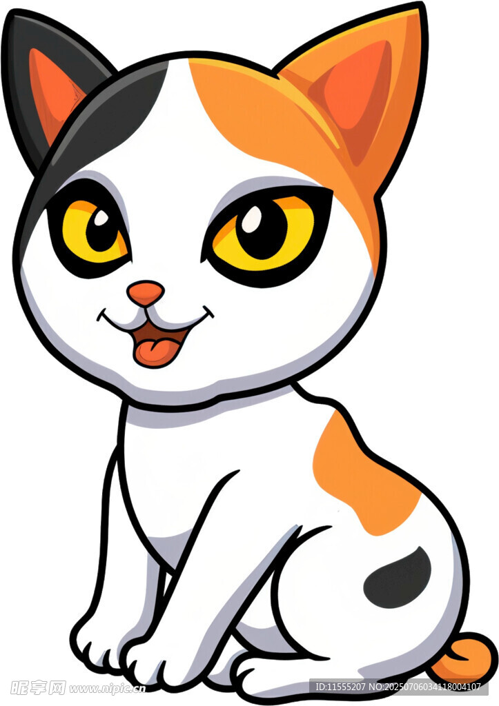 可爱三色猫咪卡通形象