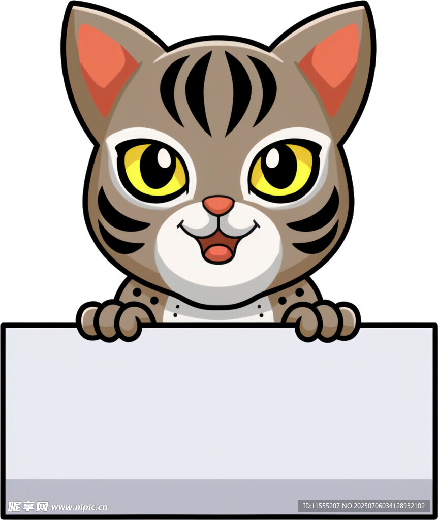 可爱小猫探身白板前