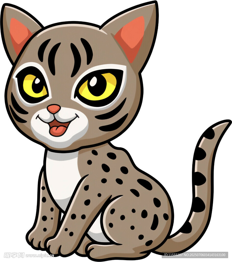 可爱斑点小猫卡通形象
