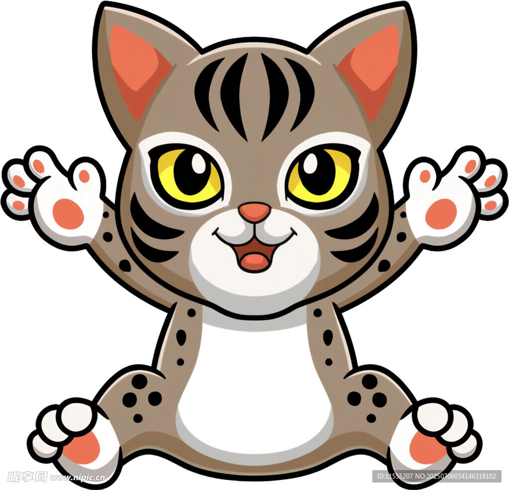 可爱猫咪张开爪子卖萌