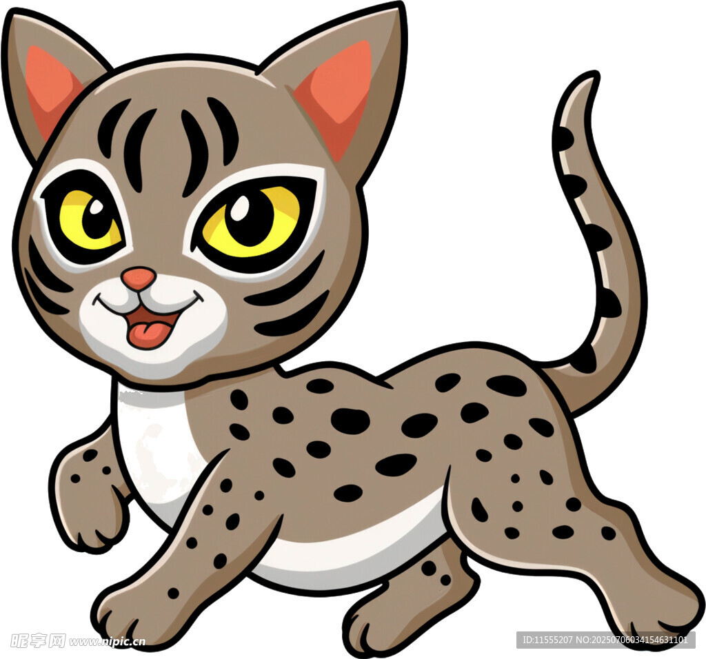 可爱斑点小猫卡通形象