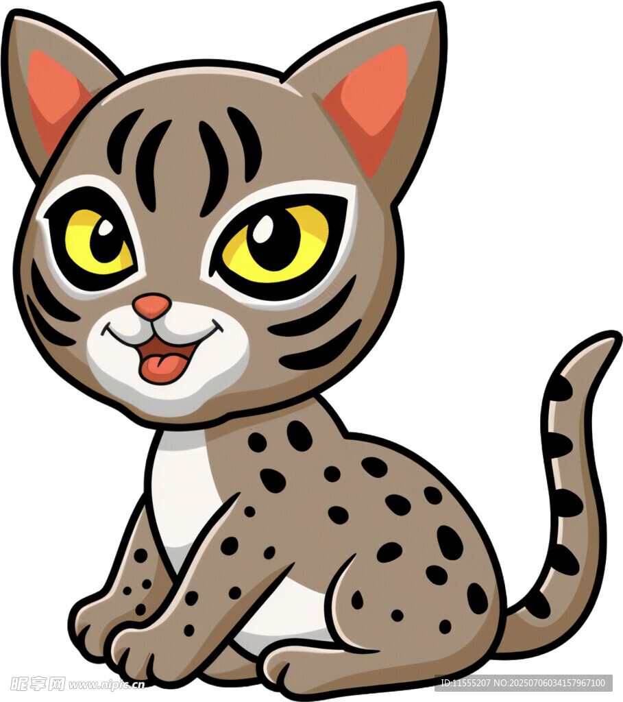 可爱斑点小猫卡通形象