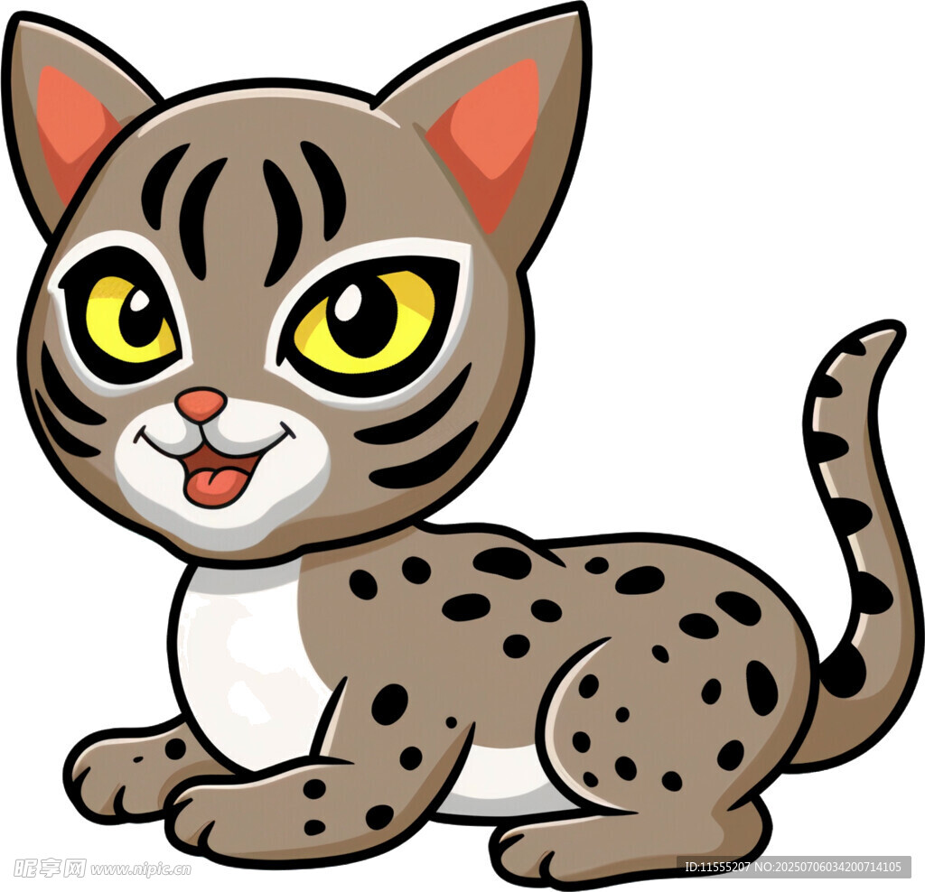 可爱斑点小猫卡通形象