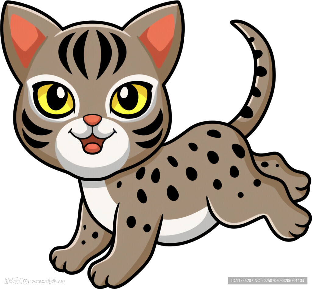 可爱小豹猫卡通形象