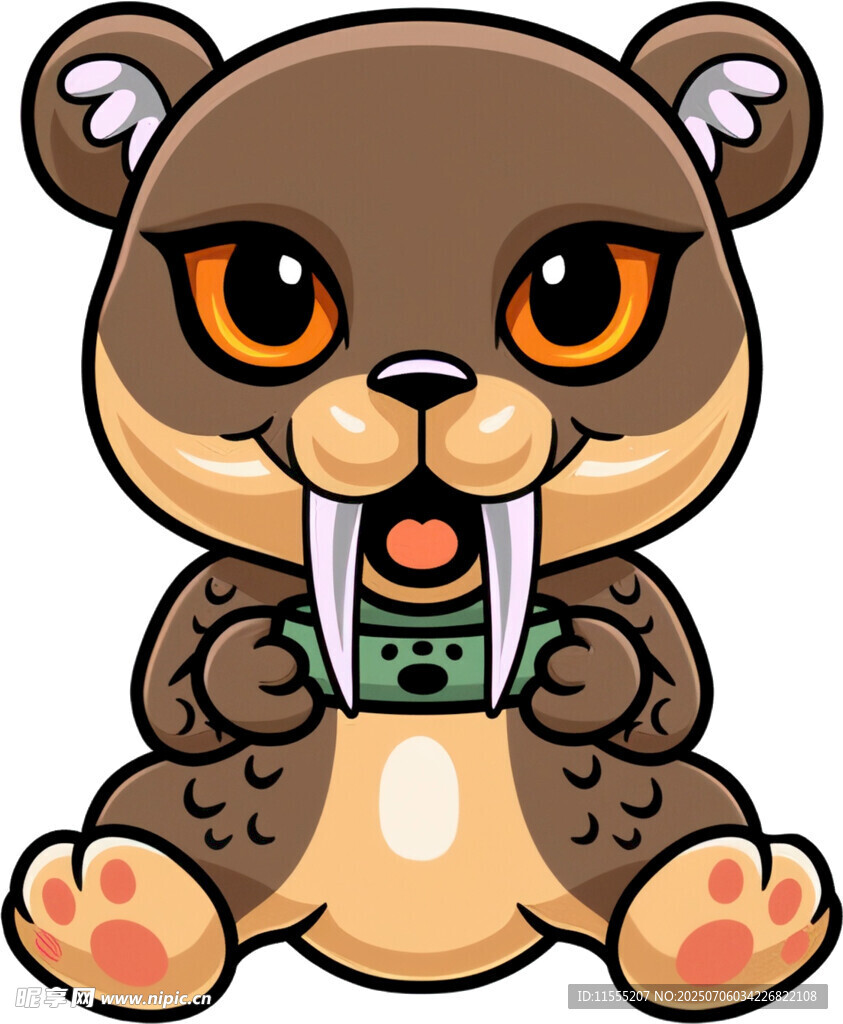 可爱小熊手持钞票