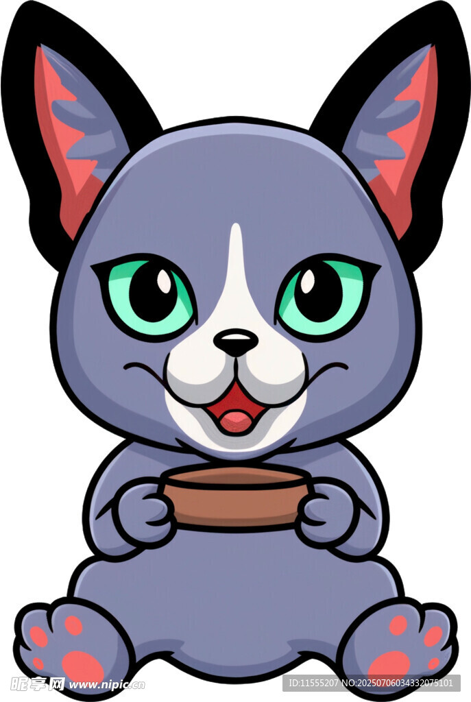 可爱猫咪捧碗卖萌