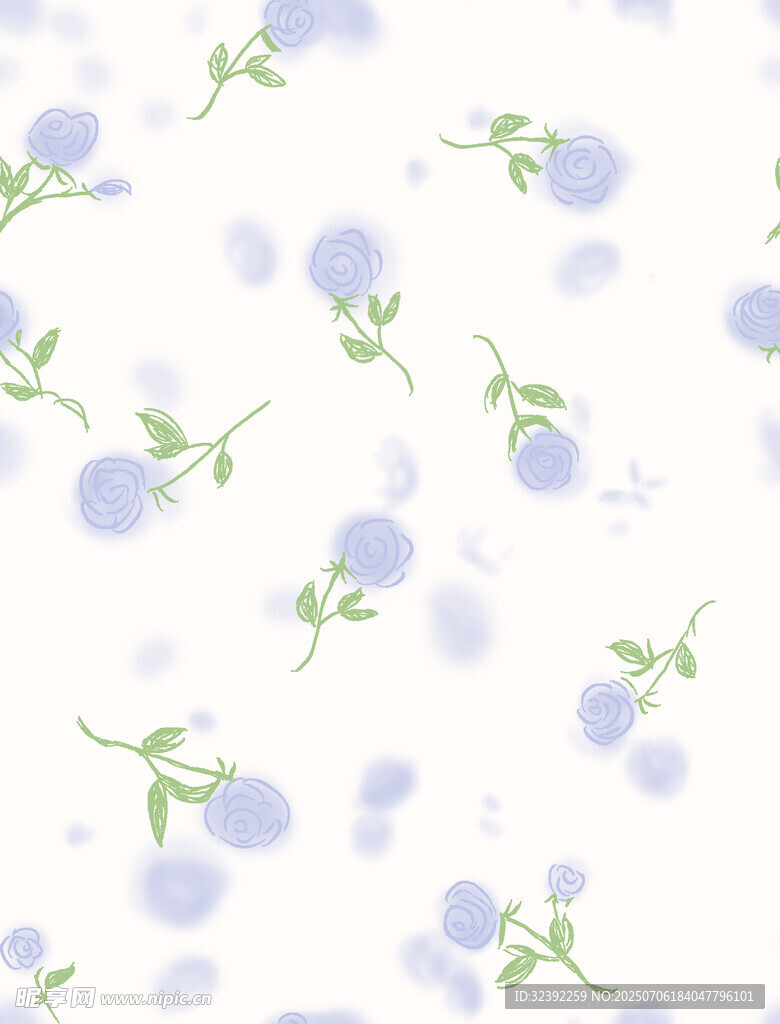 淡蓝色小花简约图案背景