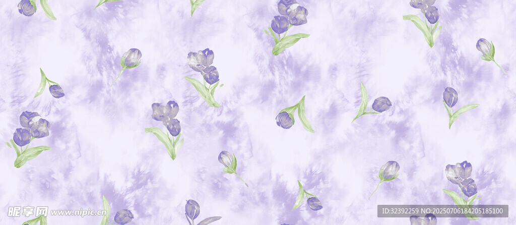 淡紫色花卉图案背景