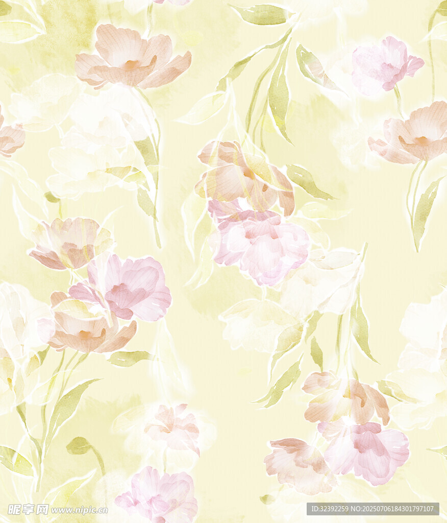 淡彩花卉背景图