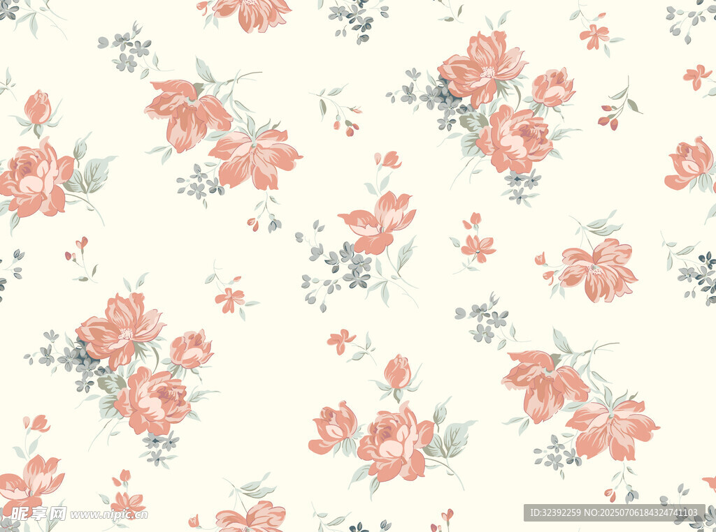 清新花卉图案背景