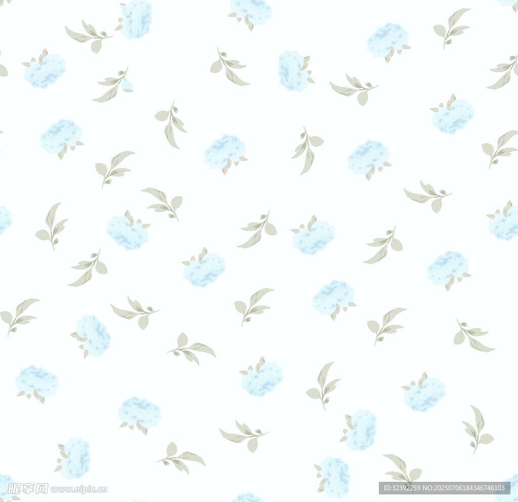 浅蓝色花卉图案背景