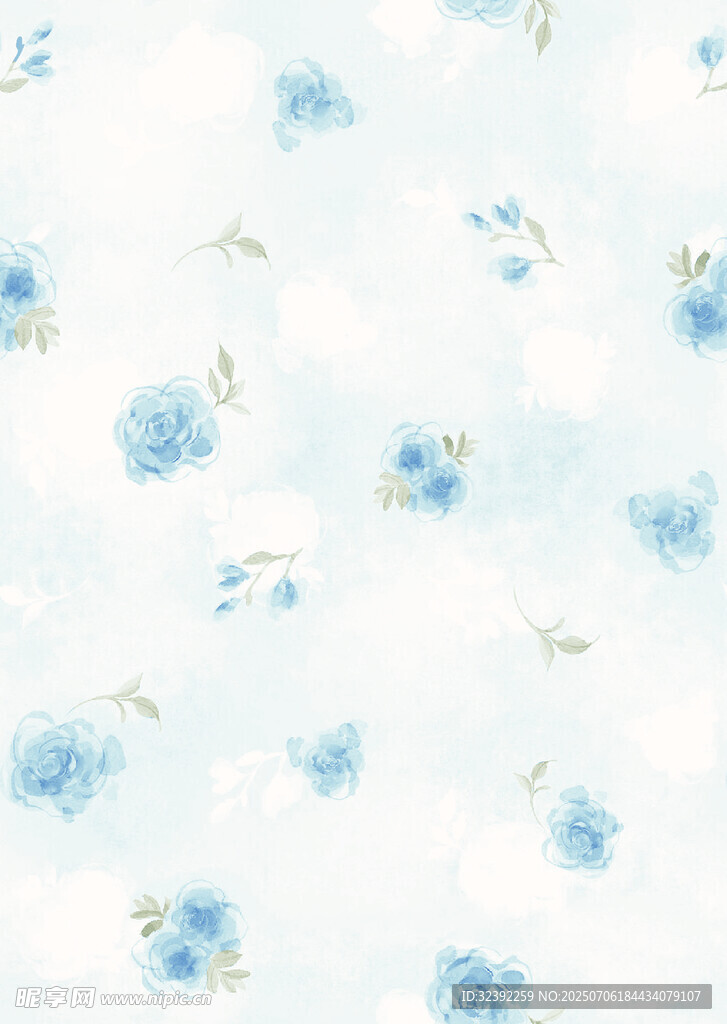 蓝白花卉图案背景