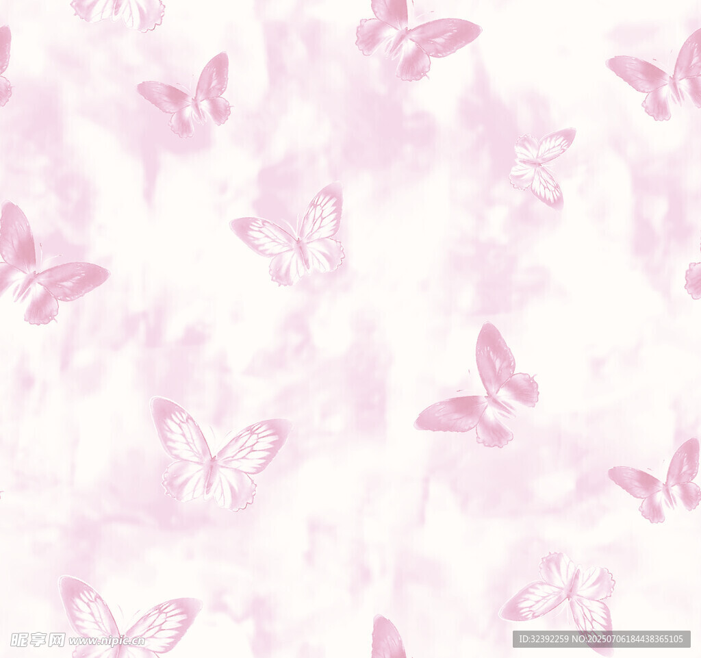 粉色蝴蝶梦幻花纹背景