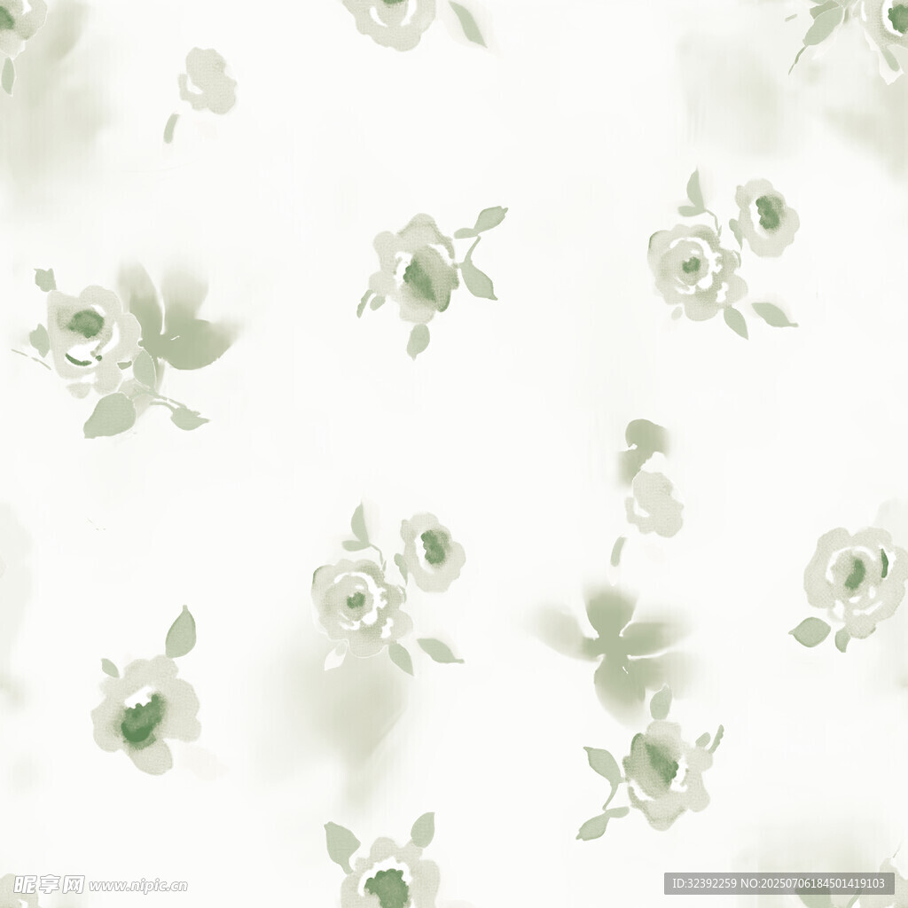 清新白色花卉图案背景