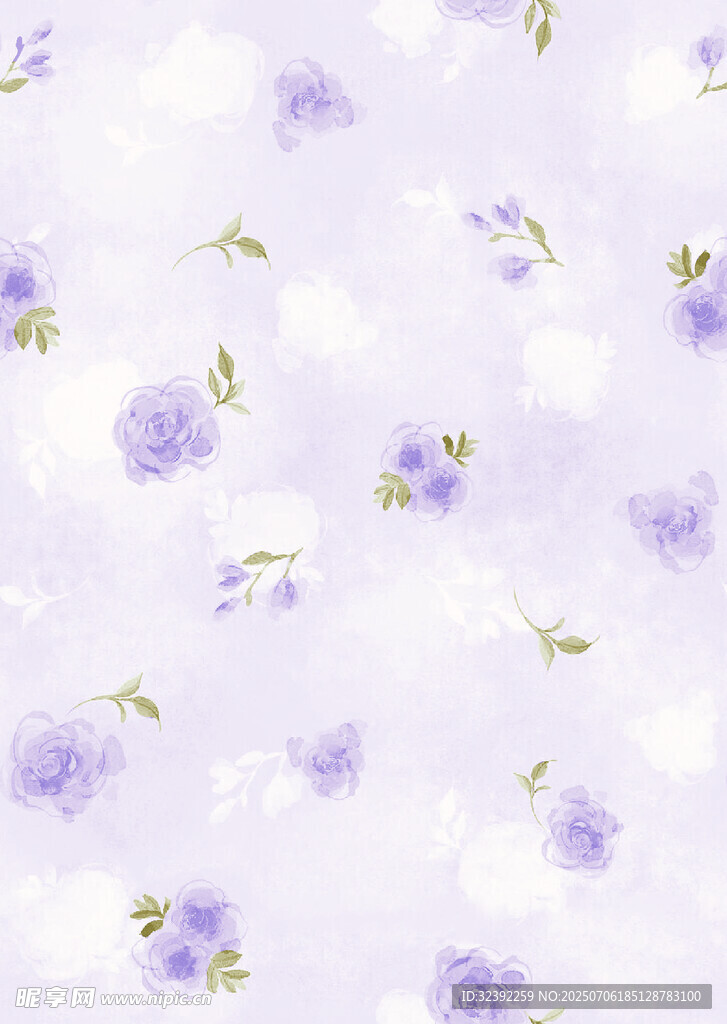 淡紫色花卉背景图案