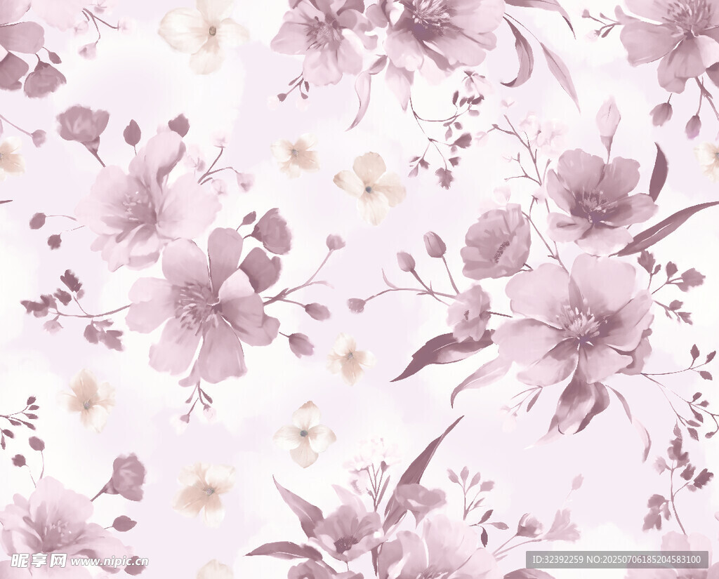 淡紫色花卉图案背景
