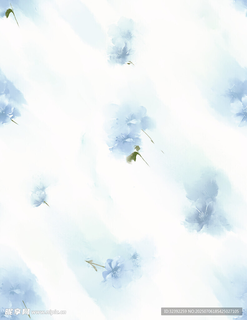淡蓝色花卉背景纹理图
