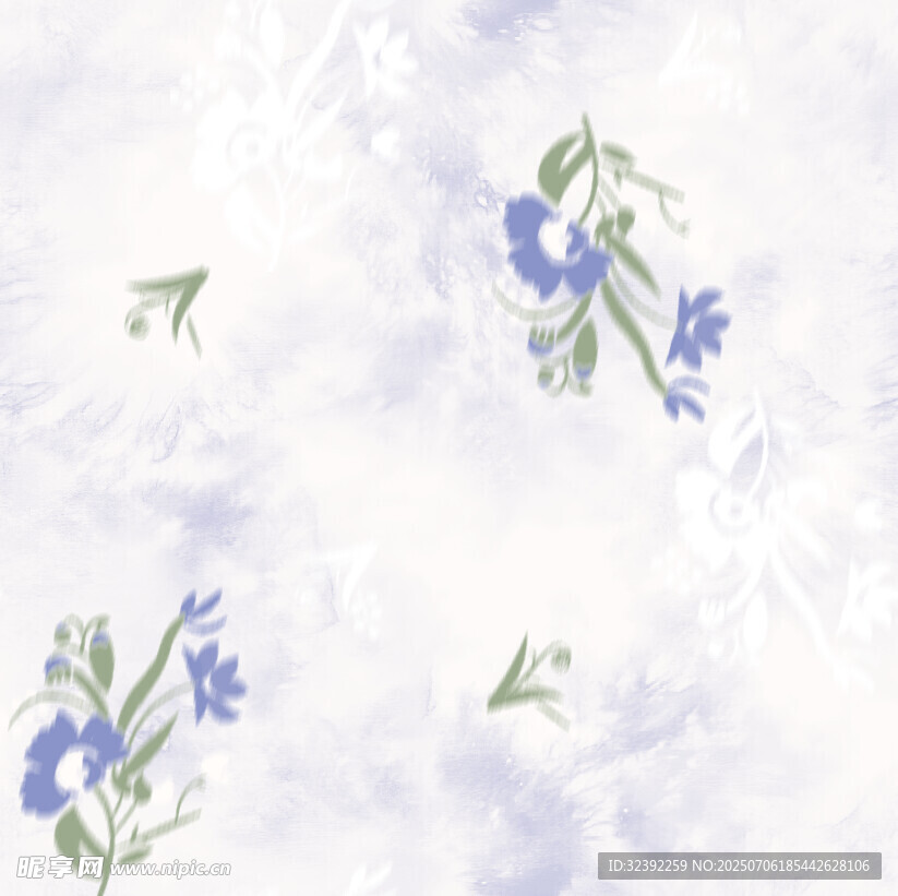 蓝紫色花卉图案背景