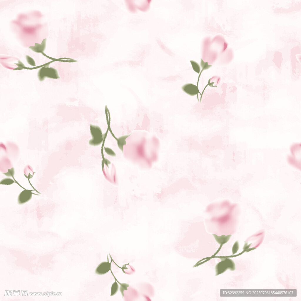 粉色花卉水彩纹理背景图