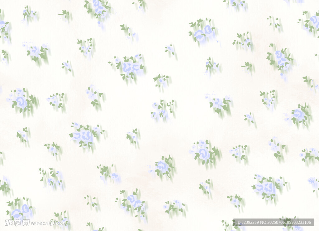清新蓝白碎花图案背景