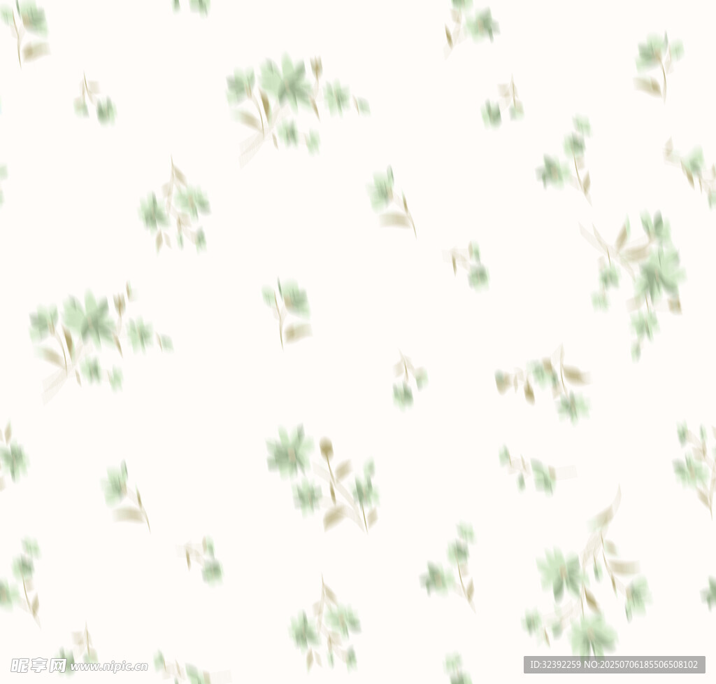 清新绿叶花卉图案背景