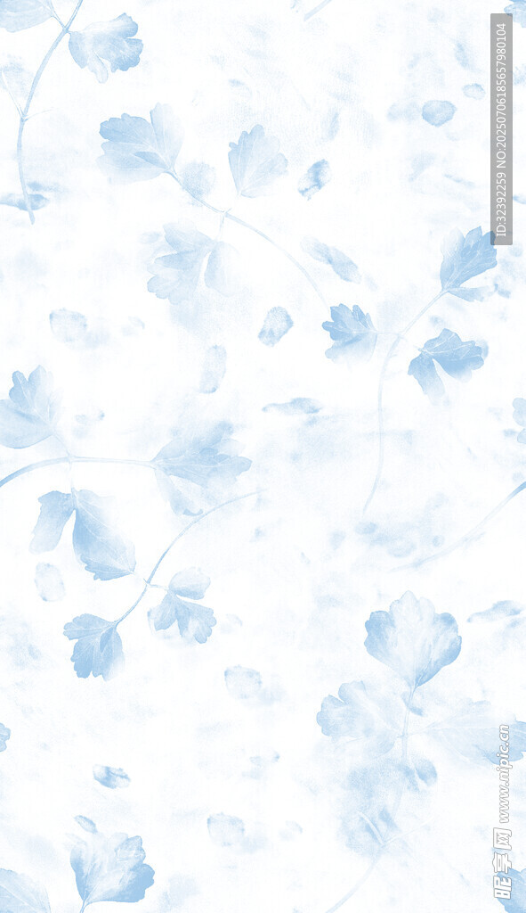 浅蓝色水彩花卉背景图