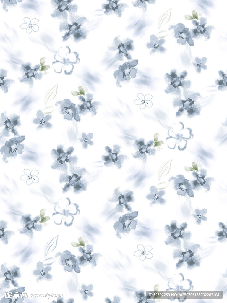 蓝白花卉图案背景