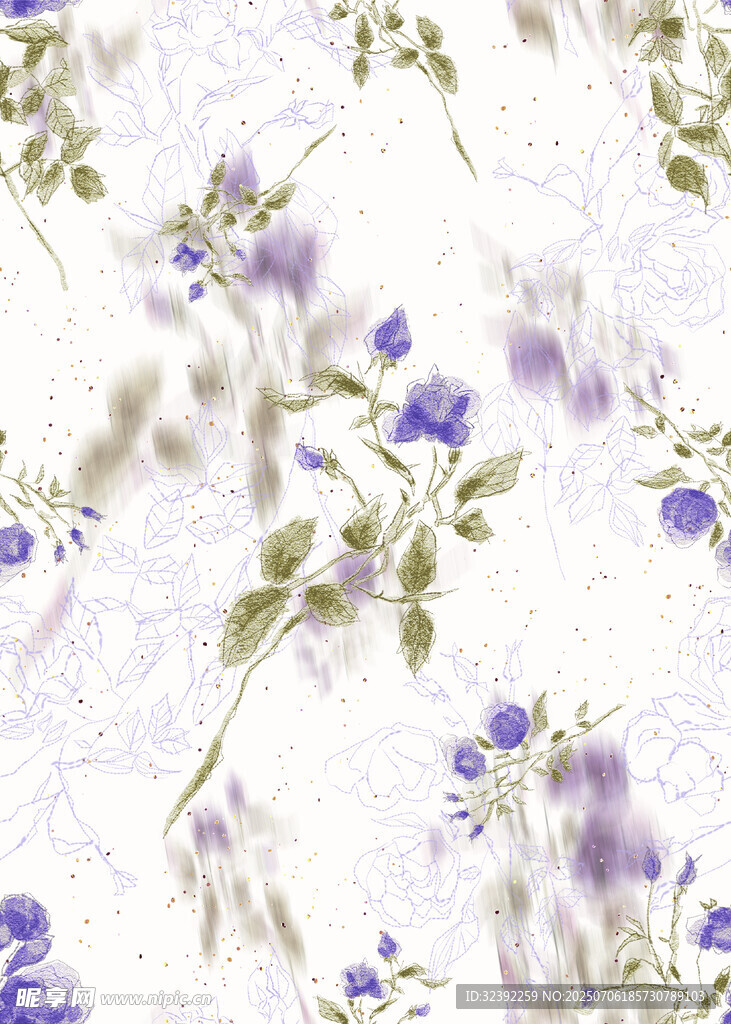 淡紫色花卉图案背景