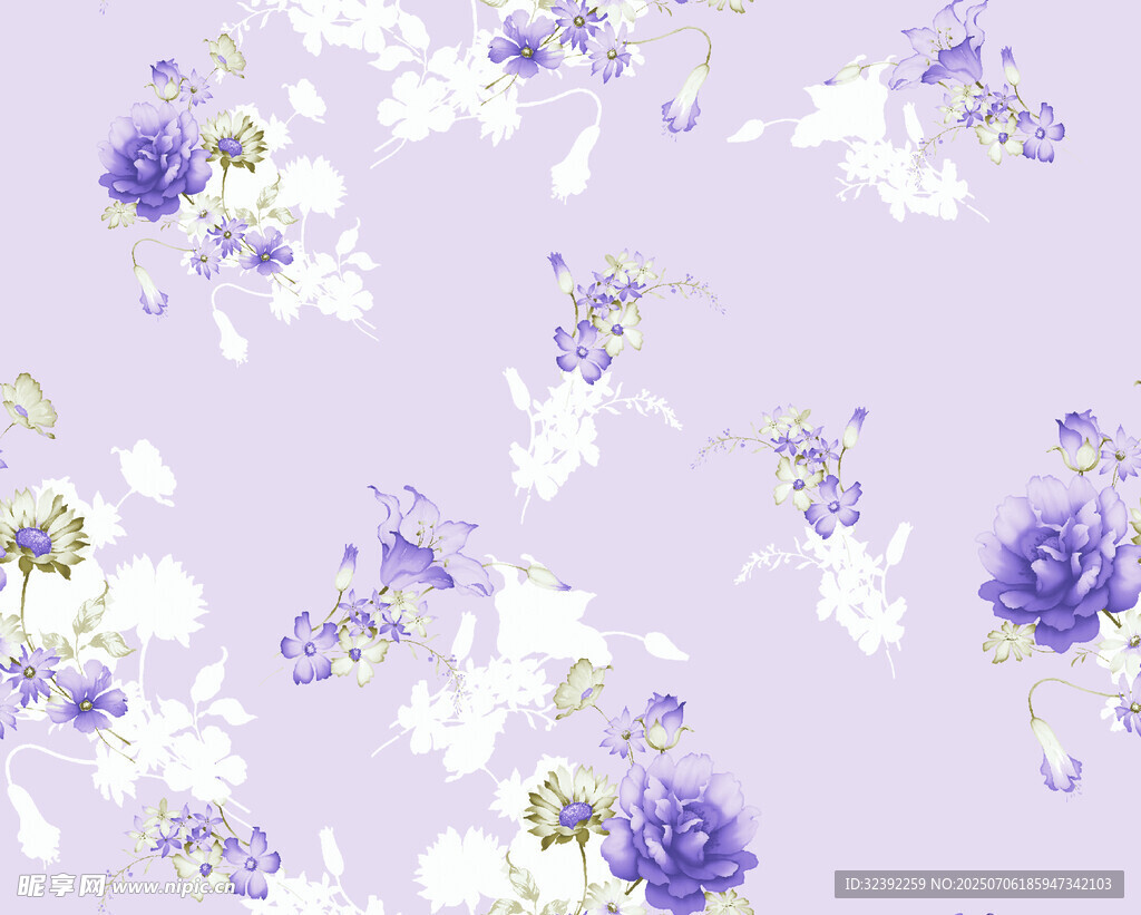 淡紫色花卉图案背景