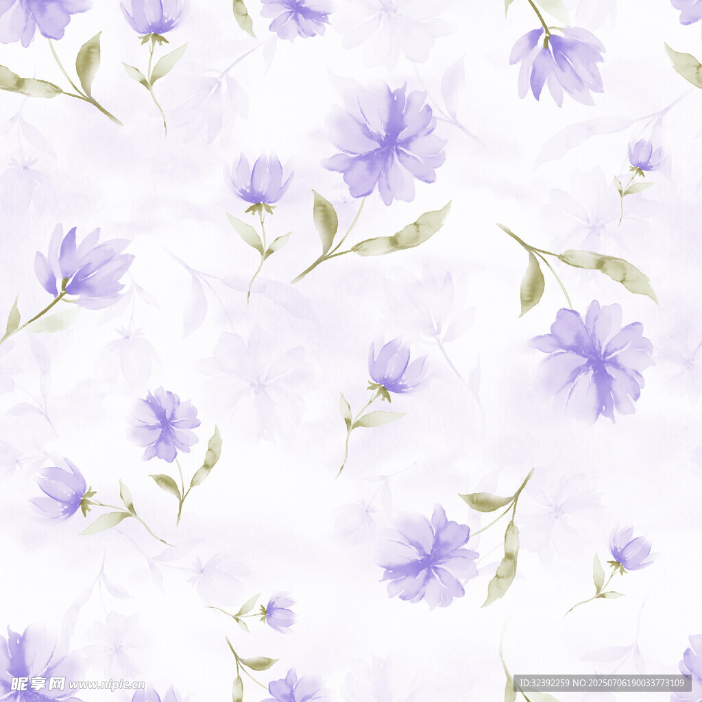 淡紫色花卉图案背景