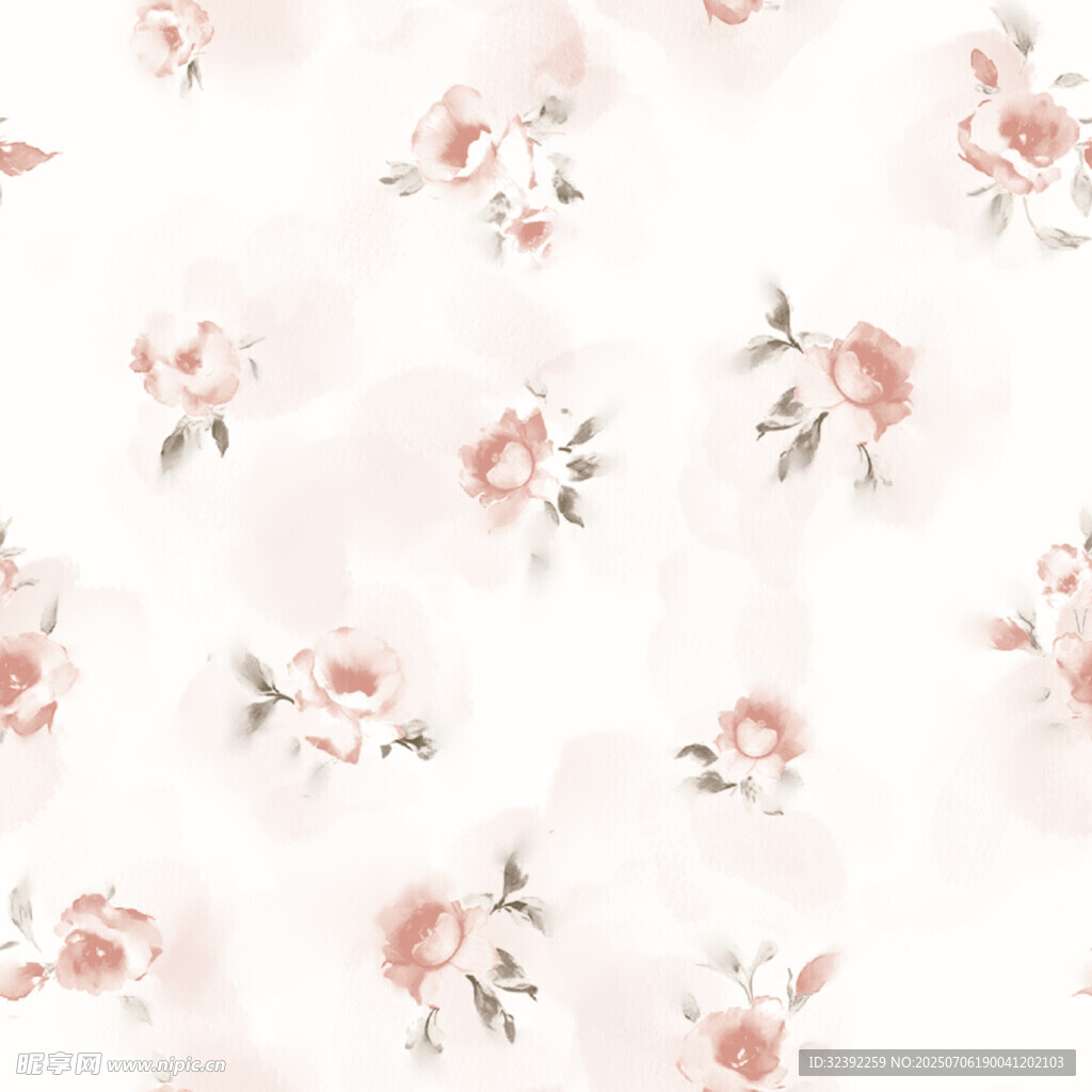 粉色花卉水彩图案背景