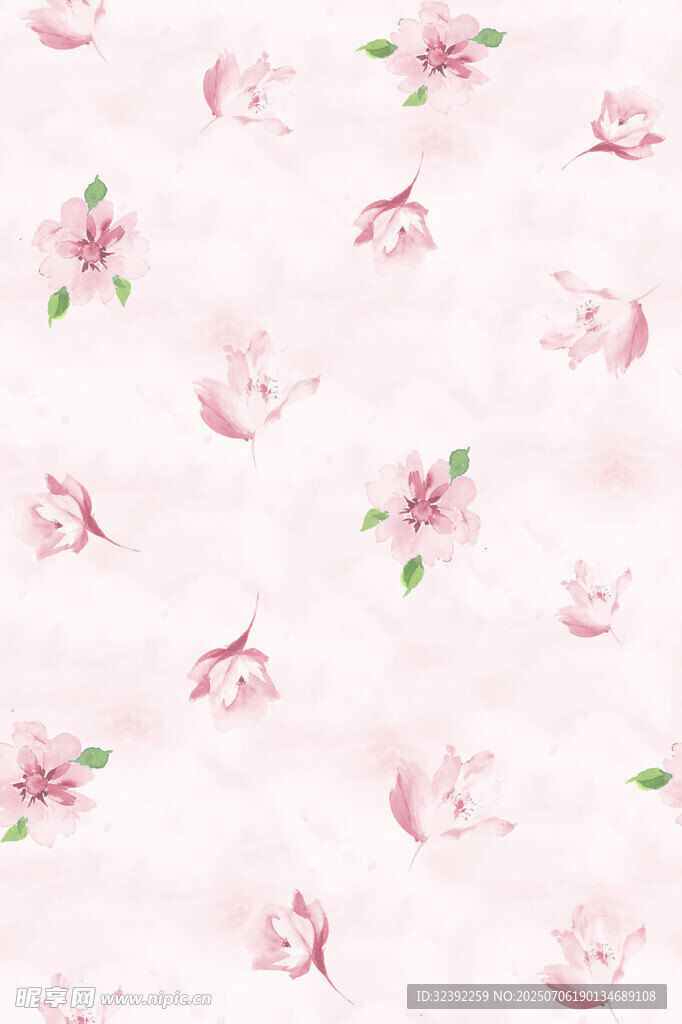 粉色花卉图案布料