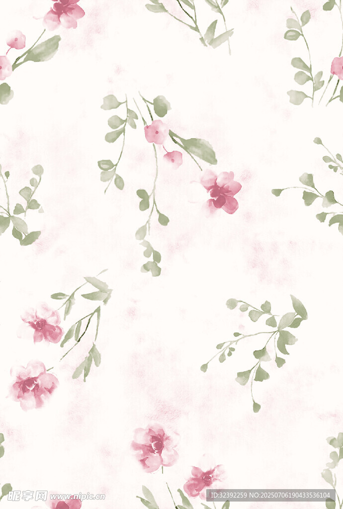 粉色花卉水彩图案背景