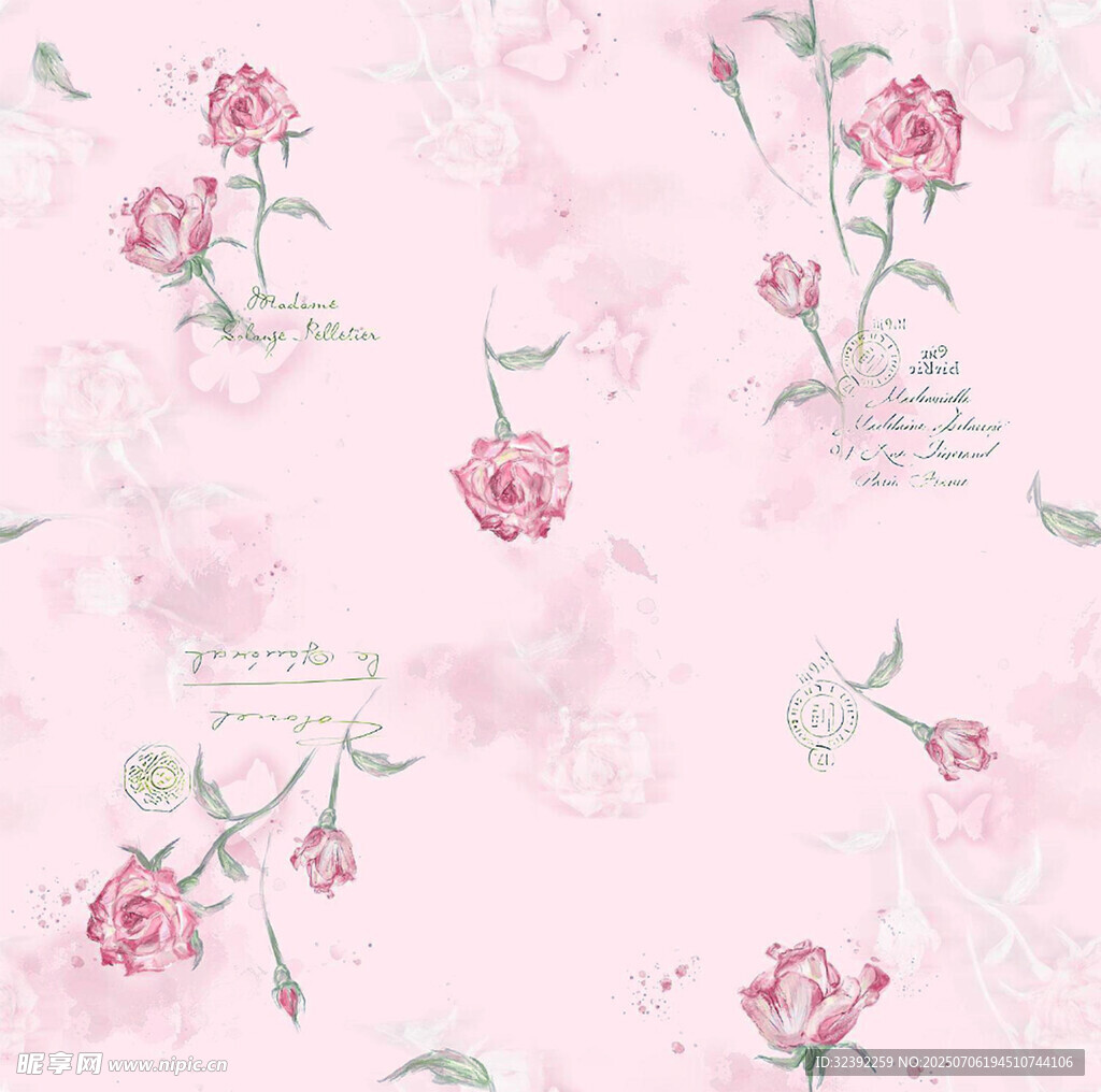 粉色花卉图案背景