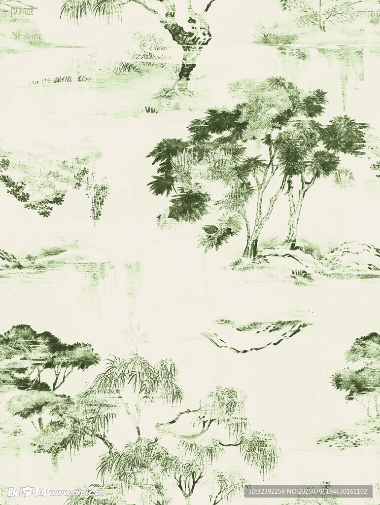 水墨山水图案纹理