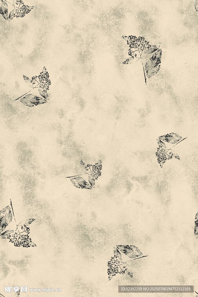 水墨风飞鸟图案纹理