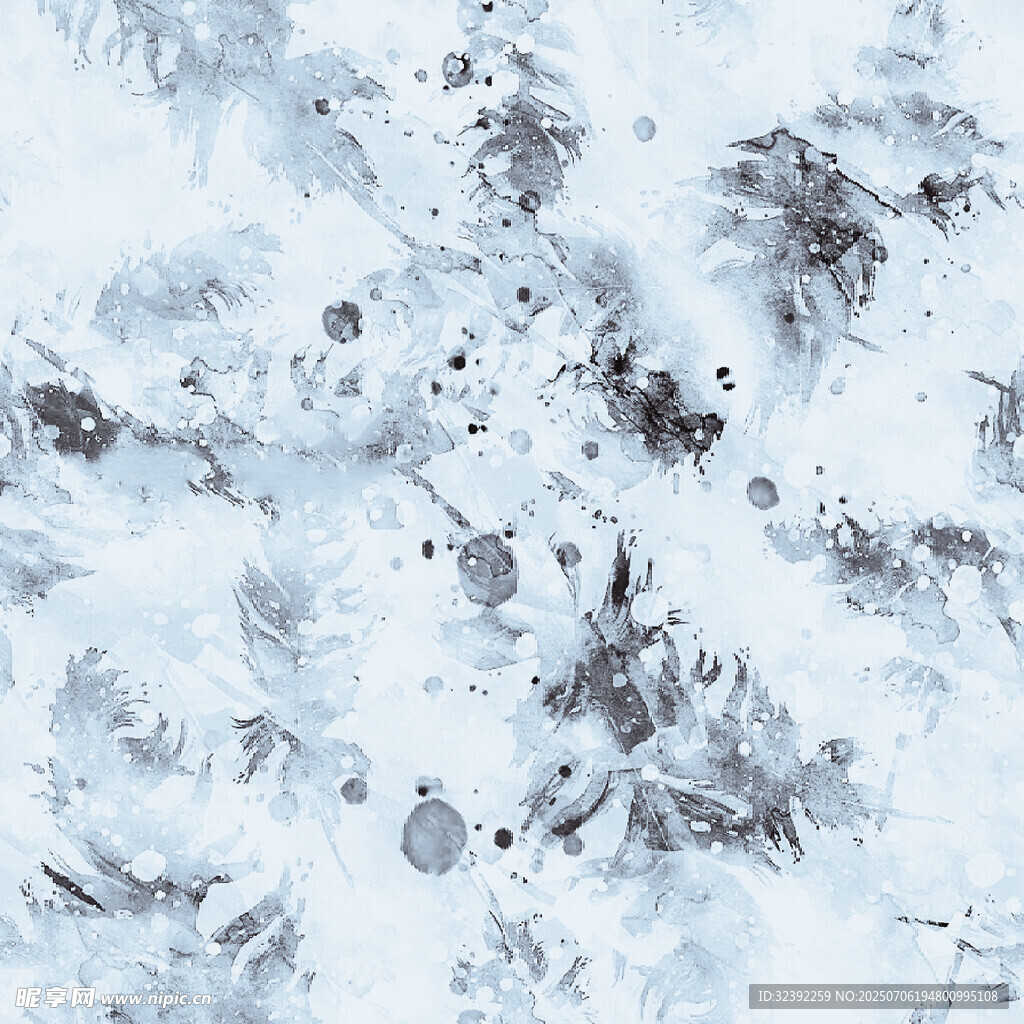 蓝白抽象水墨纹理背景图