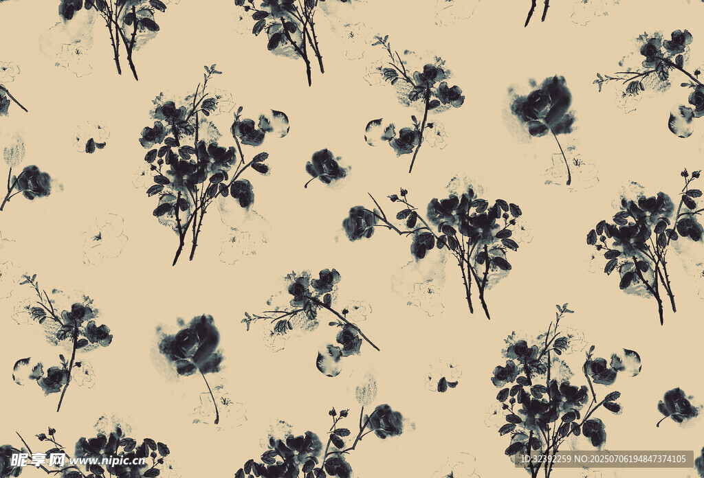 复古花卉图案背景